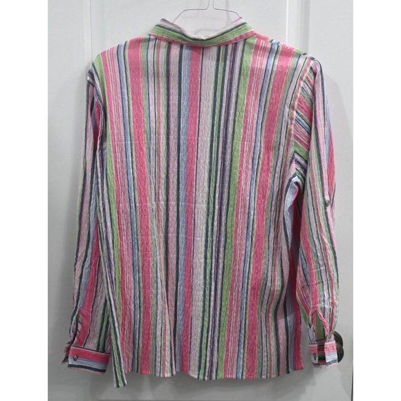 Alfred Dunner Womens Long-Sleeve Button-Up Blouse Top Size 14 - Picture 2 of 2